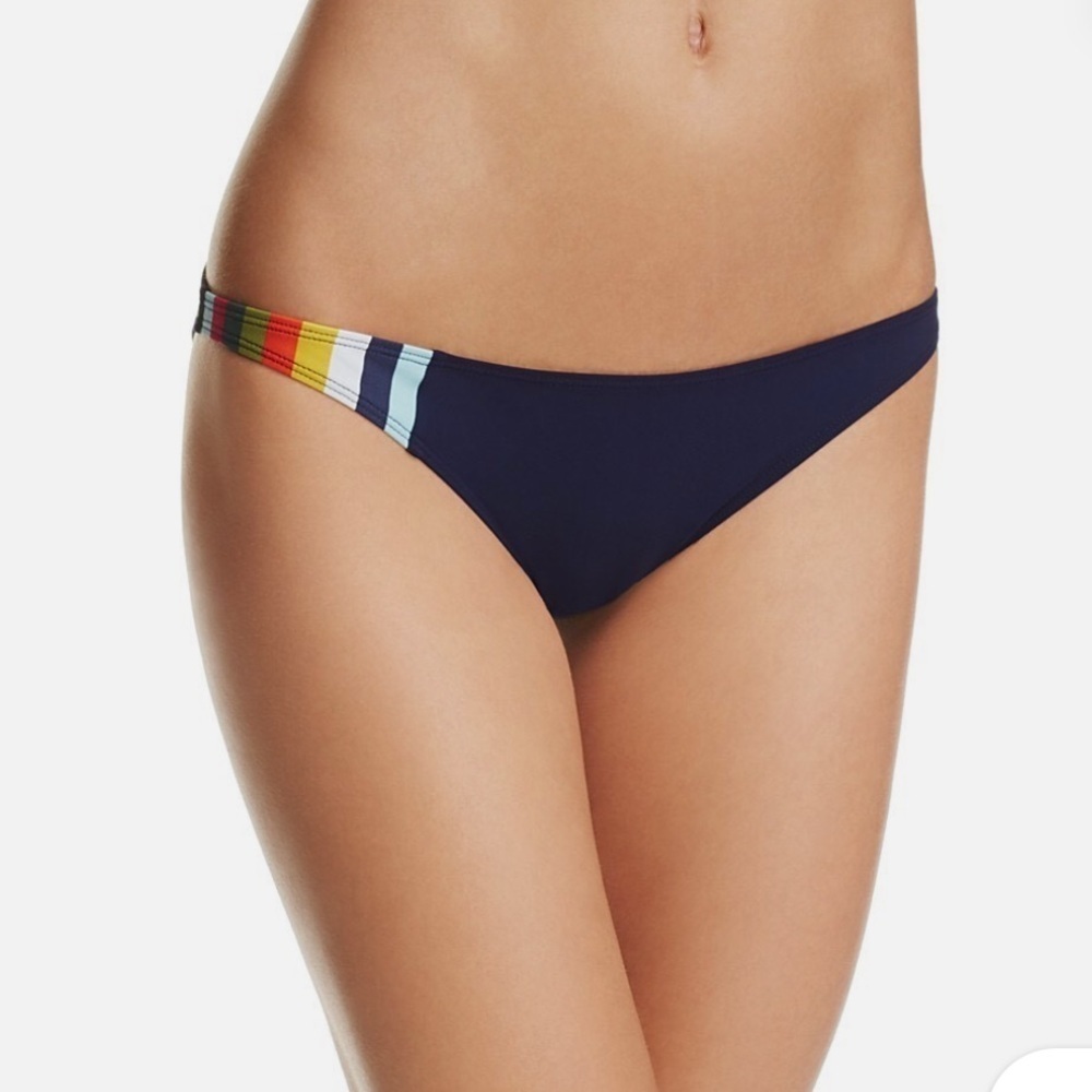 Tory Burch Feliz Stripe Low Rise Hipster Bikini Bottoms Women’s Large NWT